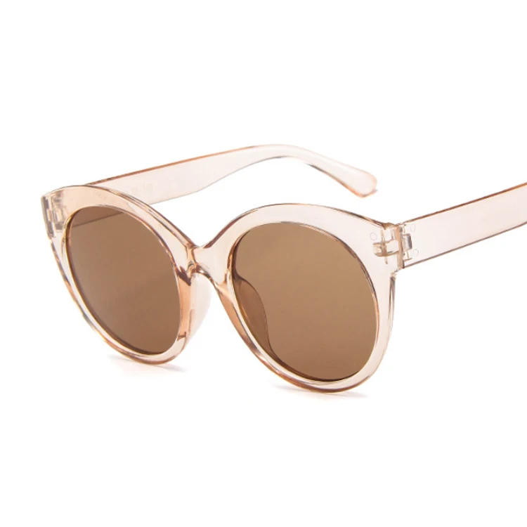 Сексуальные солнцезащитные очки кошачий глаз женские брендовые дизайнерские Зеркальные Солнцезащитные очки женские круглые линзы Оттенки для женщин UV400 - Цвет линз: Brown