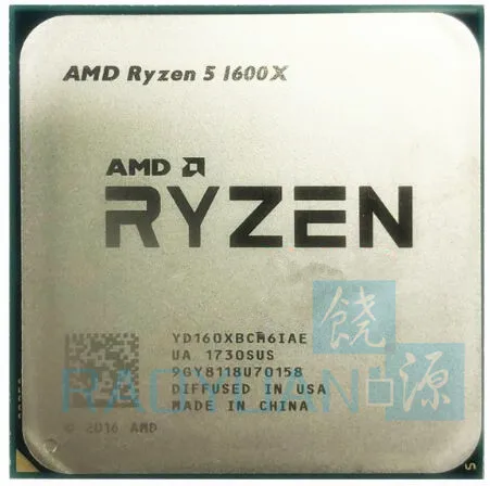 AMD Ryzen 5 1600X R5 1600X3.6 GHz ستة النواة اثني موضوع معالج وحدة المعالجة المركزية 95 W L3 = 16 M YD160XBCM6IAE المقبس AM4
