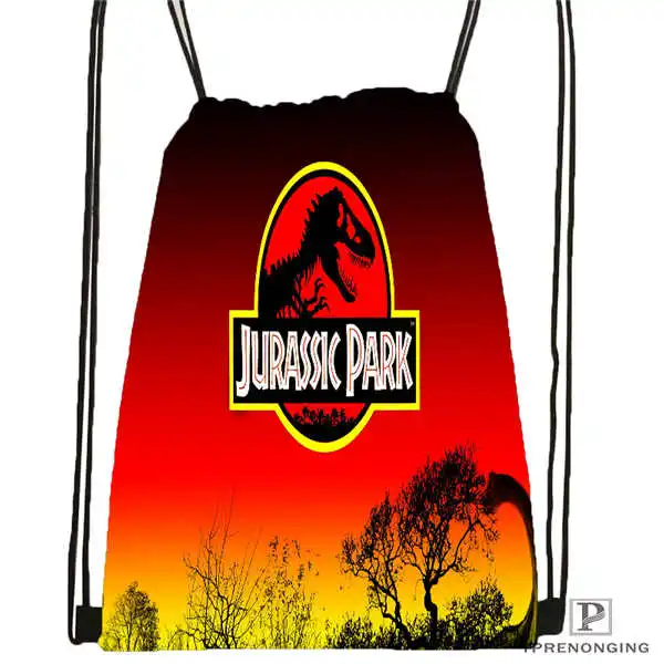 Drawstring Backpack Custom Jurassic Park походная сумка на шнурке Cute Daypack Kids Satchel(черная спина) 31x40 cm#180531-03-58 - Цвет: Drawstring Backpack