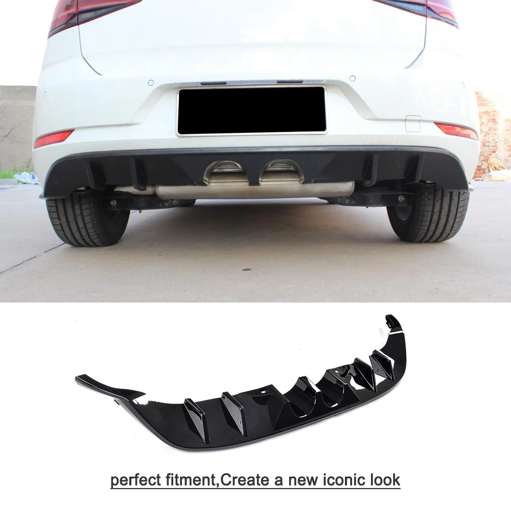 Черный полипропиленовый диффузор для заднего бампера спойлер Volkswagen VW Golf 7 5 MK7 MK7.5