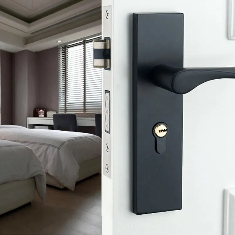 

2018 Limited Fechadura Digital Free Shipping Epe Contracted Black Door Lock Handle Three Color Strong Rust Locks Support Custom