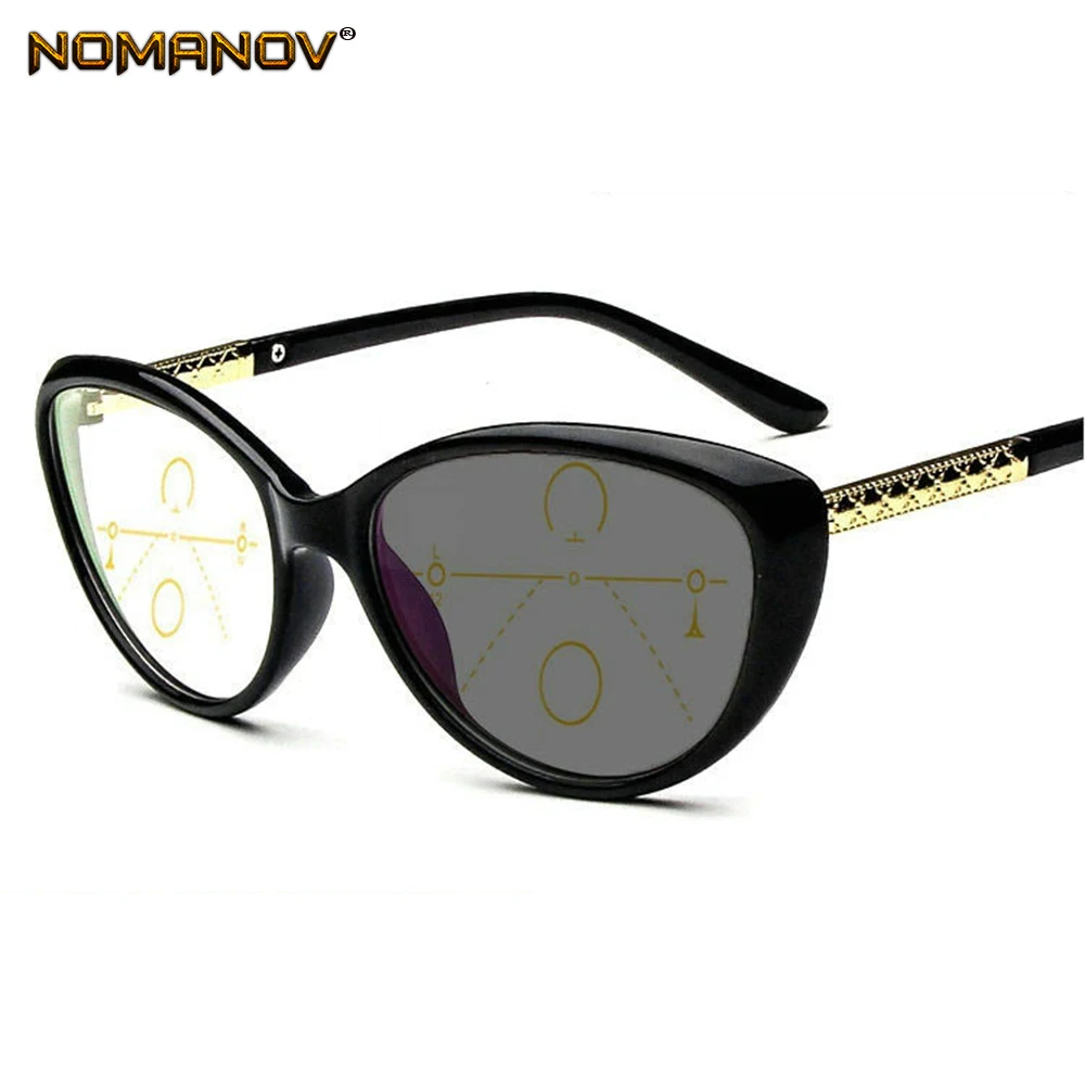 

Classic Cat's eye eyeframe Photochromic grey progressive multifocal Reading Glasses add +0.75 +1.25 +1.5 +1.75 TO +3