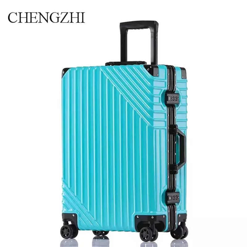 CHENGZHI Роскошные Высокое качество 2" 24" 2" 29 дюймов алюминий рамки Сумки на колёсиках Дорожный чемодан Универсальный колеса