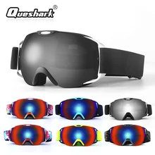 Queshark для мужчин и женщин UV400 сноуборд лыжные очки двухслойные противотуманные большие сферические Лыжные маски очки лыжные очки