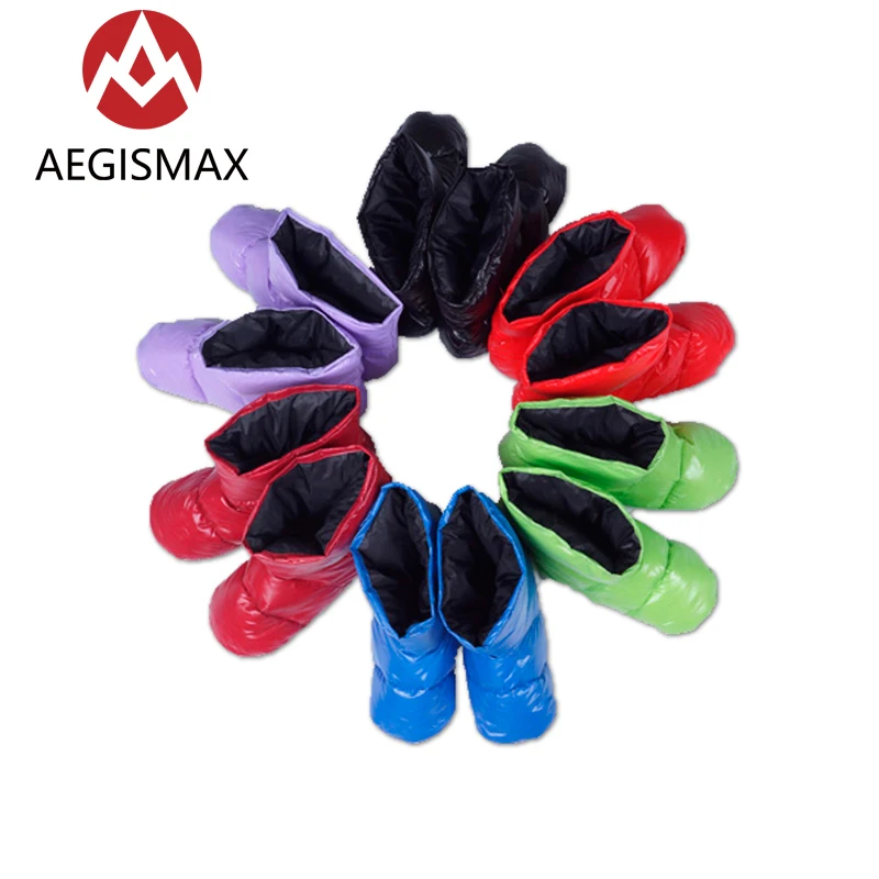 

Aegismax Sleeping Bag Accessories White Duck Down Slippers Ultralight Camping Outdoor Soft Sock Unisex Indoor Warm Down Shoes