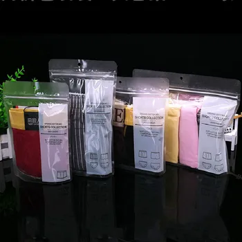 

100pcs Varies Size Clear Grip Self Press Seal Resealable Zipped Zip Lock Plastic Underpants Bags Store Supplies