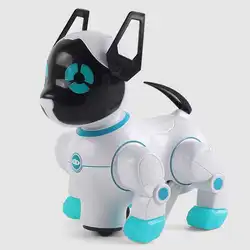 Робот Собаки Электронные Домашние животные с музыкальным освещением лай стенд прогулки универсальный колесо милая интерактивная собака