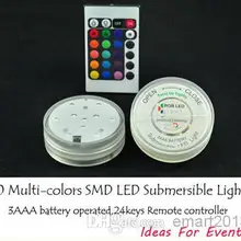 12 шт. RGB лампа 7 см светодиодный светильник ваза Сказочный свет база для рождественские вечерние садовые наружные Декор погружной светодиодный свет для свадебной вечеринки