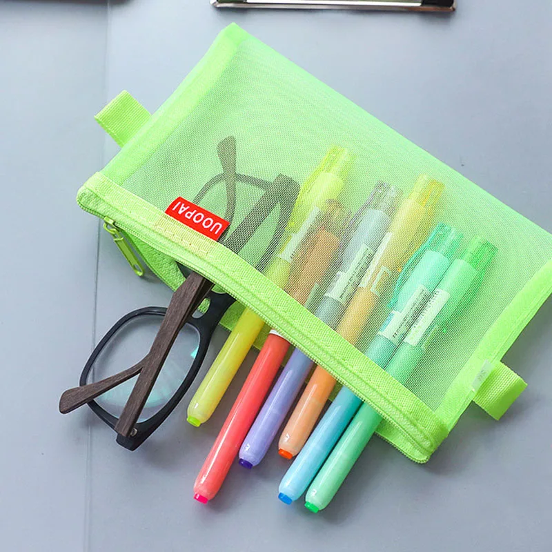 بيع أحدث 1 قطعة بسيطة شاش شفاف حقيبة سفر لمستحضرات التجميل الحقيبة عالية الجودة شفافة مقلمة تخزين أكياس