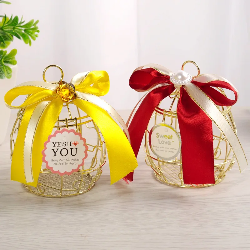 

1pcs iron bird cage exquisite storage candy box European chocolate candy Wedding Christmas birthday party holiday Supplies