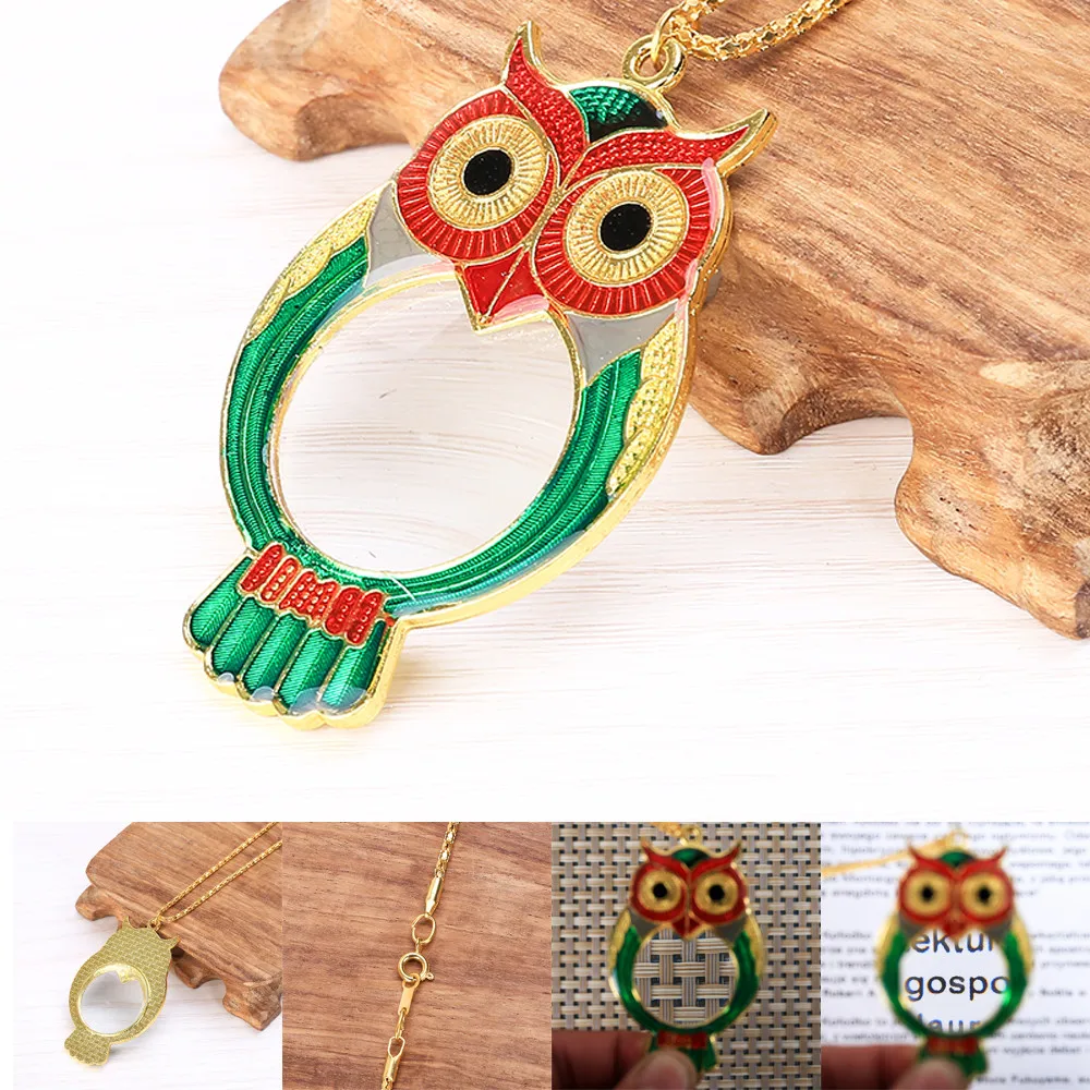 

Magnifier Owl Necklace Pendant Necklace10x Magnify Glass Decorative Monocle Necklace Beautiful Stylish Pendientes Choker Torque