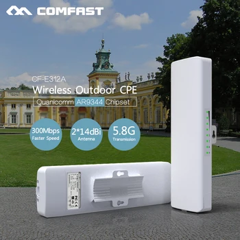 

300Mbps 5.8G Wireless outdoor router 802.11AC WIFI Repeater 48V POE power AR9344 WiFi Access Point CPE bridge COMFAST CF-E312A