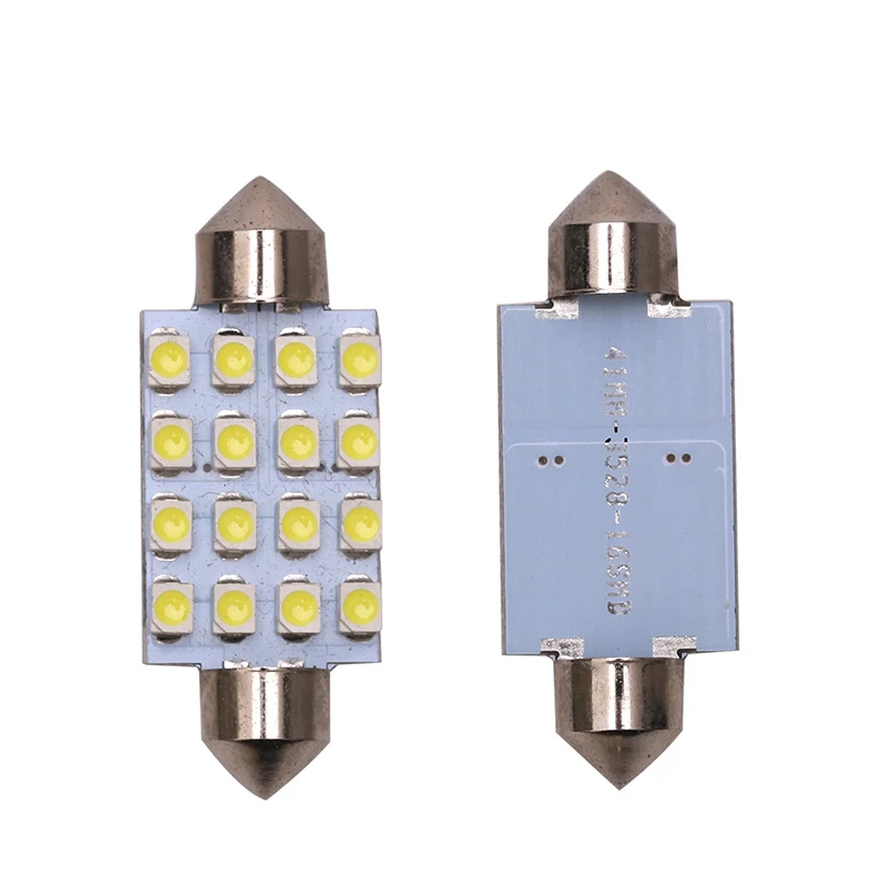 Leites 300pcs 31mm 36mm 39mm 41mm 3528 1210 SMD 16 LED Car Auto Festoon Dome Interior Map Lights Bulb Lamp for DC 12V (6)