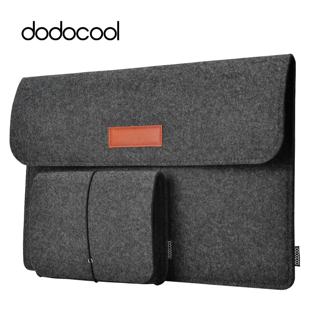 

dodocool 12" 13" Laptop Bag Case Felt Sleeve Cover Carrying Case 4 Compartment with Mouse Pouch for Apple 13" MacBook Air Pro