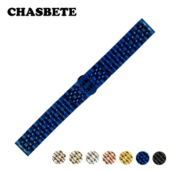 

20mm 22mm Stainless Steel Watch Band for Montblanc Metal Strap Wrist Loop Belt Bracelet Black Silver Blue Rose Gold + Pin + Tool