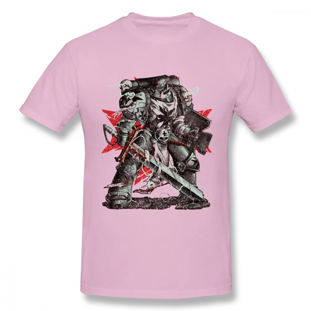 Ретро дизайн Черный тамплиеры Warhammer Homme Футболка Мужская Высокое качество Q S-6XL большой размер футболка - Цвет: Розовый
