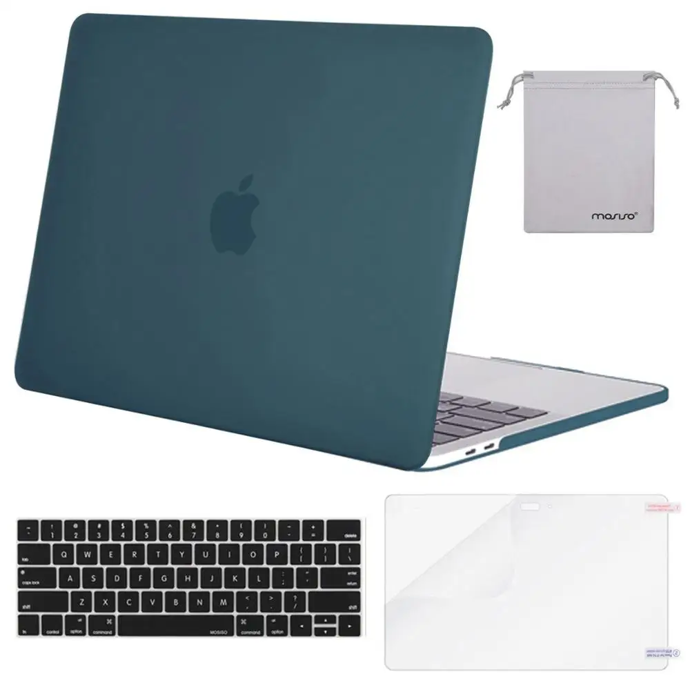 MOSISO матовый чехол для ноутбука Macbook Pro retina Air 11 12 13 15 чехол для New Air 13 A1932 New Pro 13 15 с сенсорной панелью - Цвет: Matte Deep Teal