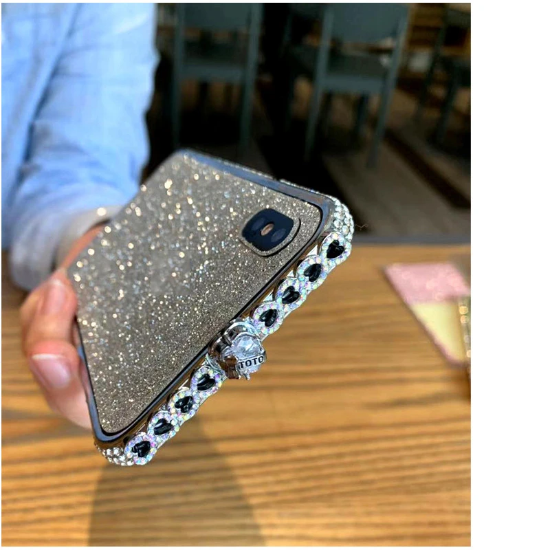 Для iphone X XS Стразы Бампер Гибридный чехол для iphone 6 6s 8 7 plus для Apple Блестящий металлический чехол-бампер с алмазами рамка чехол