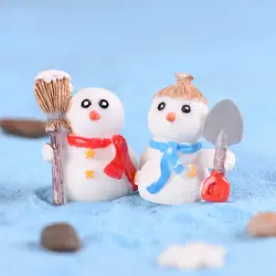 Холдинг Лопата любовник снеговик миниатюрная фигурка мини рождественские фигурки украшения дома DIY Фея садовые украшения мультфильм
