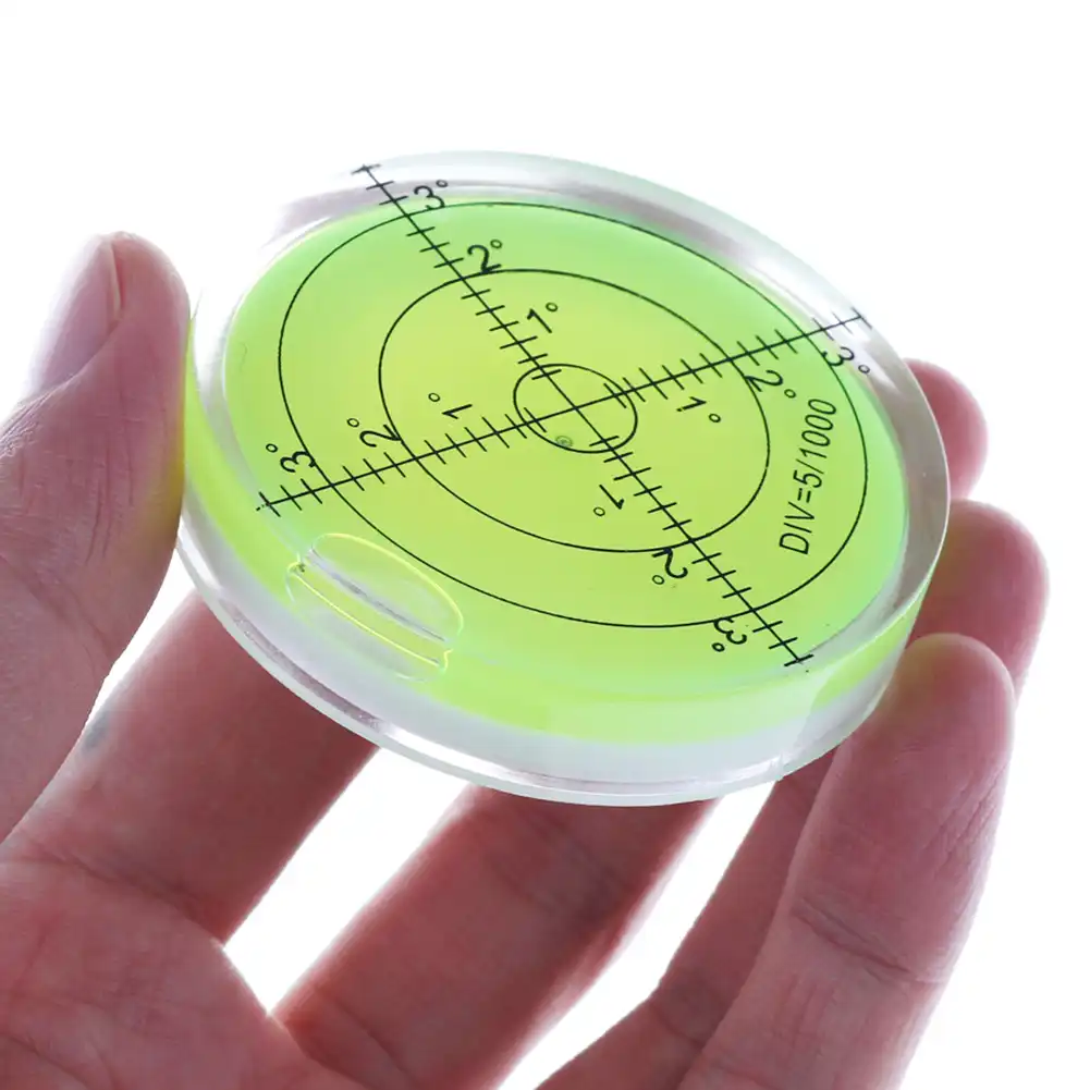 60mm Circular Round Bubble Spirit Level Surface Degree Mark Measuring Ruler E