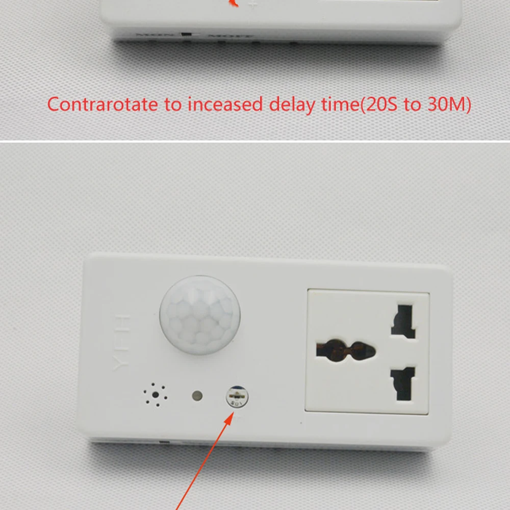 Лидер продаж умный дом PIR переключатель человека индукции переключатель мощность plug время задержки Регулируемый движения голос двойной