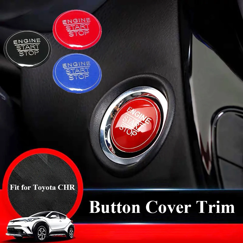 

JEAZEA Black ABS Car Engine Start Stop Push Button Ignition Switch Decorative Trim Cover For Toyota C-HR CHR 2017 2018 2019
