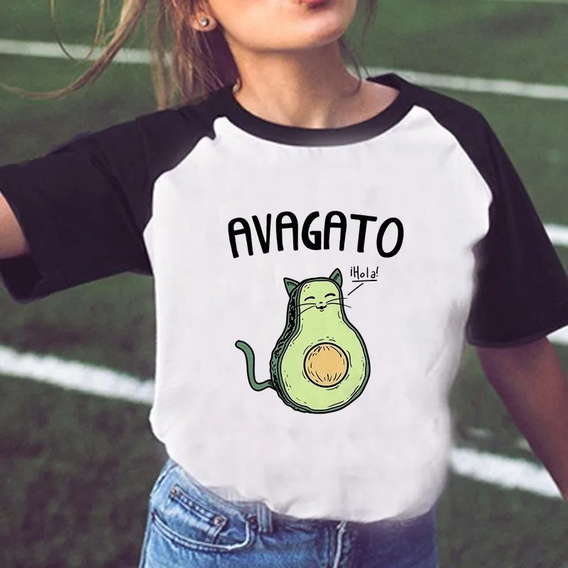 Vegan футболка Женская Горячая Распродажа авокадо Футболка модная с коротким