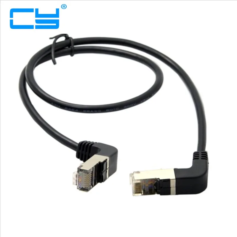 Двойной локоть вниз и вверх Угловой 90 градусов cat5e 8P8C FTP STP UTP Cat 5e Ethernet сетевой