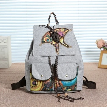 

Fashion String Appliques Women Shopping backpacks!National Butterfly Embossing Cover Backracks Versatile Bohemian Hasp backruck