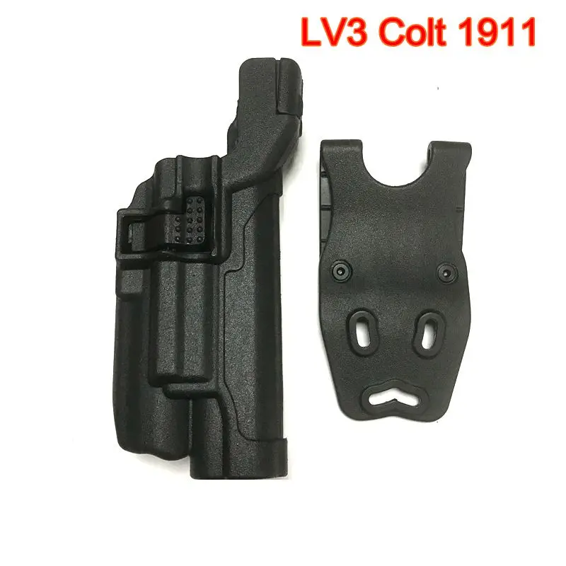 

LV3 Series Colt 1911 Pistol Belt Gun Holster Men Hunting Airsoft Handgun Holster Bearing Flashlight Quick Drop Waist Holster