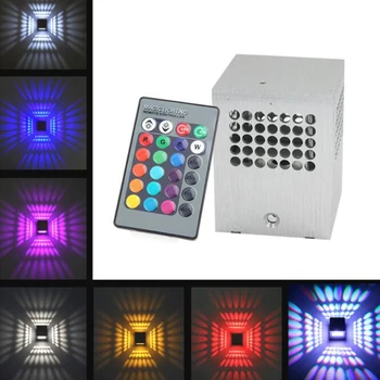 

Square Circular Hole Led Wall Lamp 16 Colors Change 3W Dimmable Cube Lamp With Remote Control Mini Light For Living Room