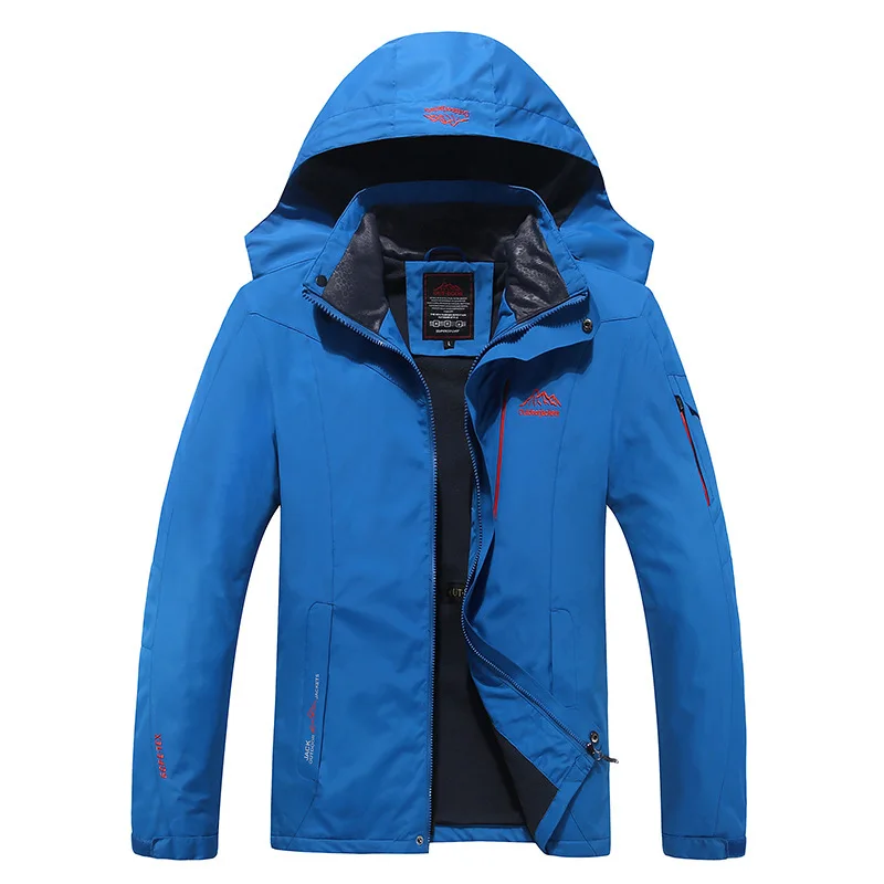 Мужская куртка размера плюс 5XL 6XL 7XL 8XL, водонепроницаемые ветрозащитные куртки, мужские куртки для улицы, спортивное зимнее пальто, военная верхняя одежда, ветровка - Цвет: Синий