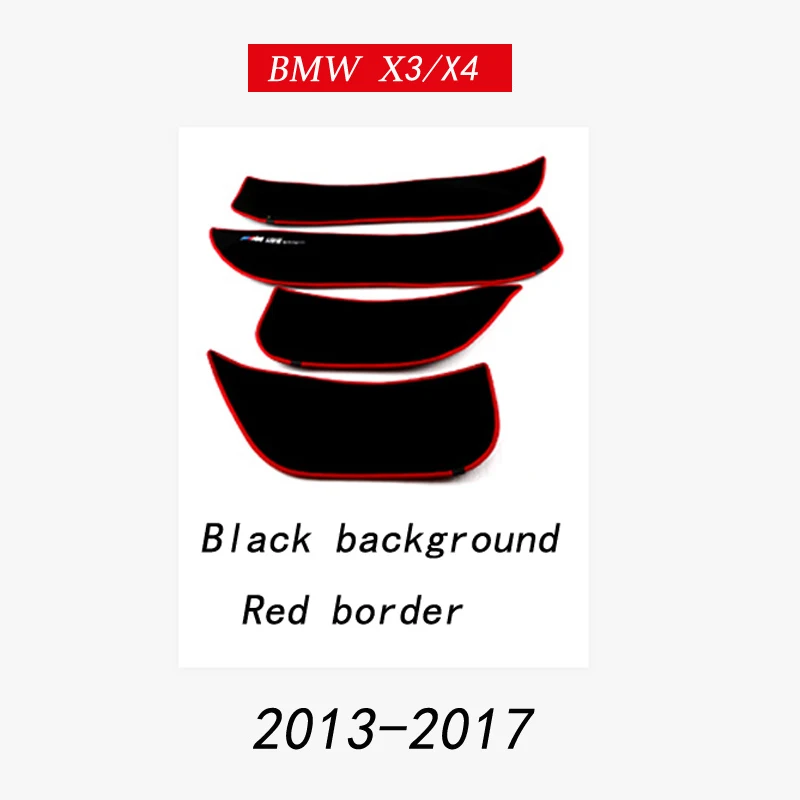 Автомобильная Внутренняя дверь Стайлинг протектор боковой край защита колодки анти-удар коврики крышка наклейки для BMW F10 F20 F30 F48 F25 F26 F15 G30 - Название цвета: X3X4 Red