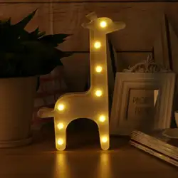 Новый 3D светодиодный блеск красивая футболка с рисунком жирафа ночной ламповый светильник ночник для детей украшения дома подарок на