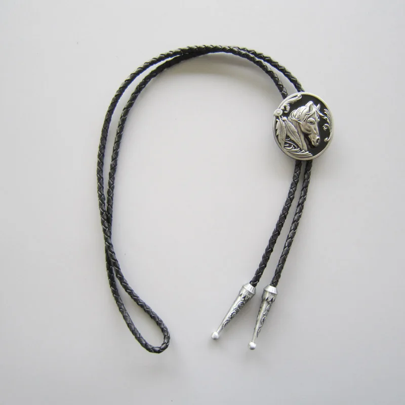 Розничная Bolo Tie(черная Западная голова лошади Боло галстук) BOLOTIE-WT057BK бренд Прямая с фабрики