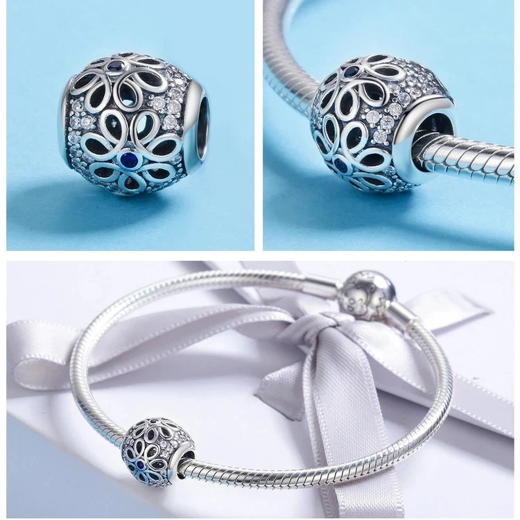 Fit Pandora браслет серебро 925 CZ Сердце ключ замок амулеты для Винных Бокалов S925 синий балет девушка Морская звезда самолет бусины ювелирных изделий