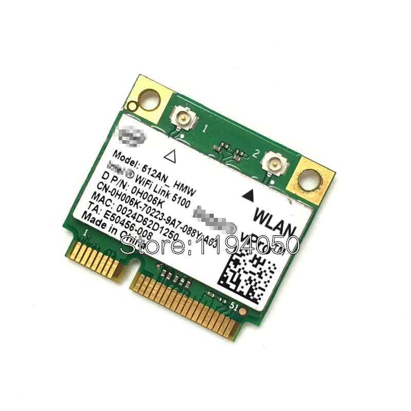 Двухдиапазонный Intel Wifi 5100 512AN_HMW 300 Мбит/с беспроводной 802,11 agn Половинный размер мини PCI-e беспроводной LAN ноутбук сетевой беспроводной модуль