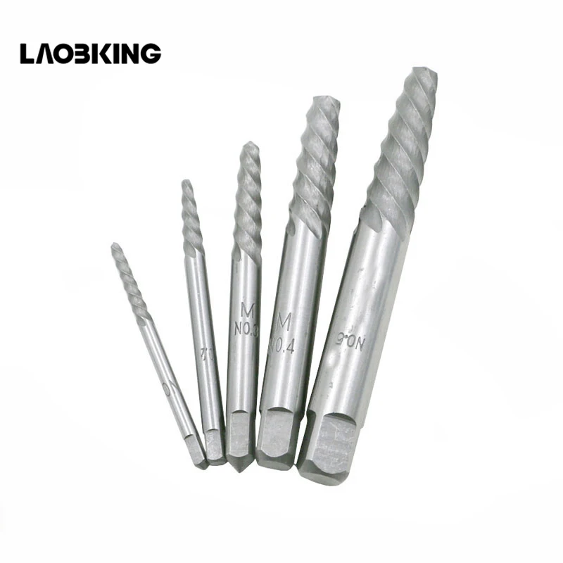

5pcs Damaged Screw Extractor Drill Bits Set Broken Steel Screw Bolt Pipe Easy Out Removal Tool Kit Double Side Screw Extractors