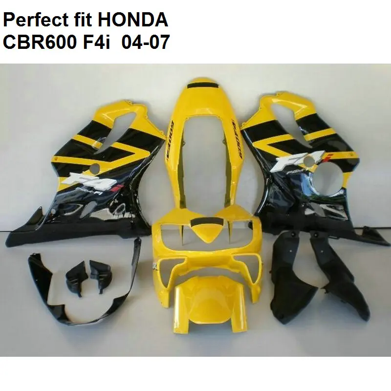 Обтекатель из АБС-пластика для Honda CBR600 F4i 04 05 06 07 желто-черные Обтекатели CBR600F4i
