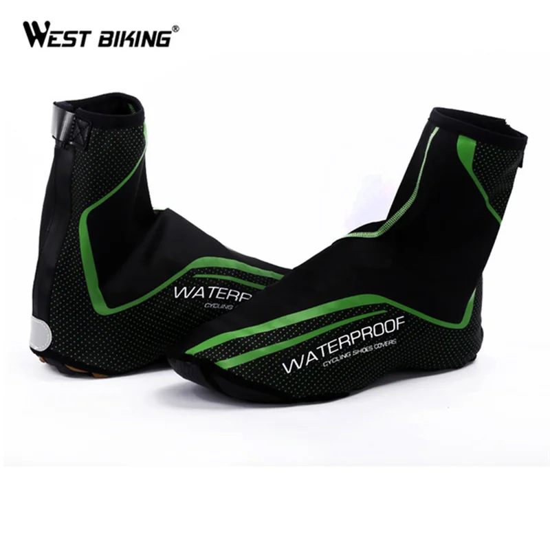 

WEST BIKING Waterproof Cycling Shoes Covers Reflective Bike Boot Cover Zipper Cubiertas Bicicleta Sport MTB Bicycle Shoe Cover