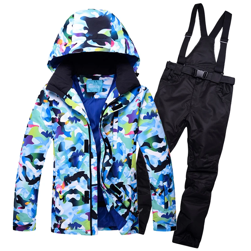 

RIVIYELE Male Men Ski Suit Ski Jacket and Ski Pant Men's Snowboard Set Snowboard Coat and Trousers Winter Thick Coat and Pant