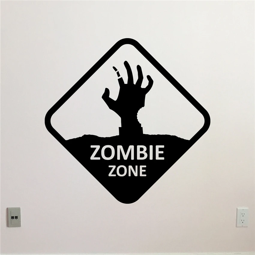 

Zombie Zone Wall Decal Walking Dead Hand Sign Vinyl Sticker Decor Wall Sticker U327