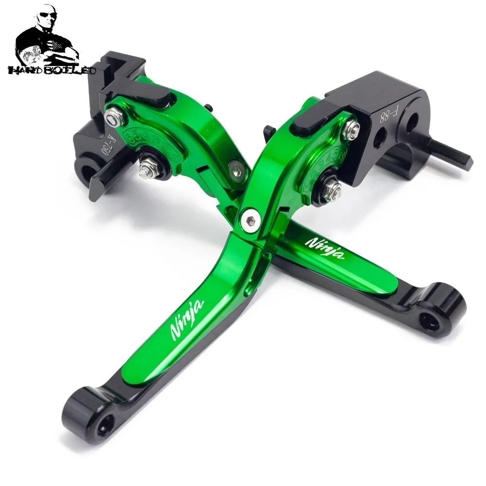 GREEN BLACK HANDLE For kawasaki ninja 125 Z125 NINJA125 2019 Motorcycle Accessories CNC Adjustable Folding Brake Clutch Levers (6)_Jc