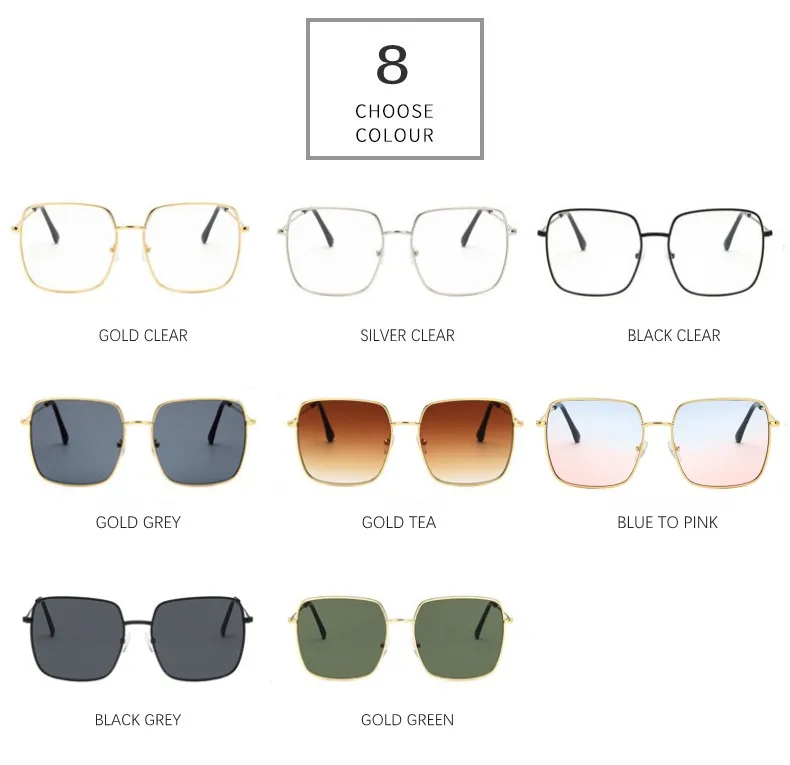 Retro Alloy Square Frame Eyeglasses Women Brand Clear Glasses Myopia Men Reading Computer Goggles Transparent Shades