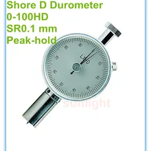 Промышленный аналоговый Shore D тестер твердости 0-100HD Двойная игла с функцией пикового удержания