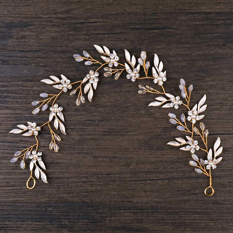 

Metal Leaf Headband Hairband for Women Bride Headband Wedding Hair Accessories Tiara Elegant Leaves Head Piece Hair Jewelry