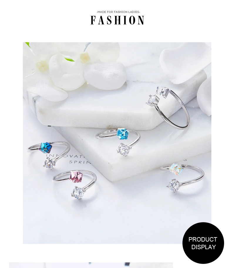 Swarovski Cube Crystals Rings (10)