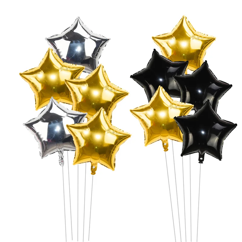 Многоцветный 18-дюймовые "пятиконечная звезда" алюминиевый шар, для дня рождения Вечерние Декорации шарики Свадебные воздушный шар с гелием
