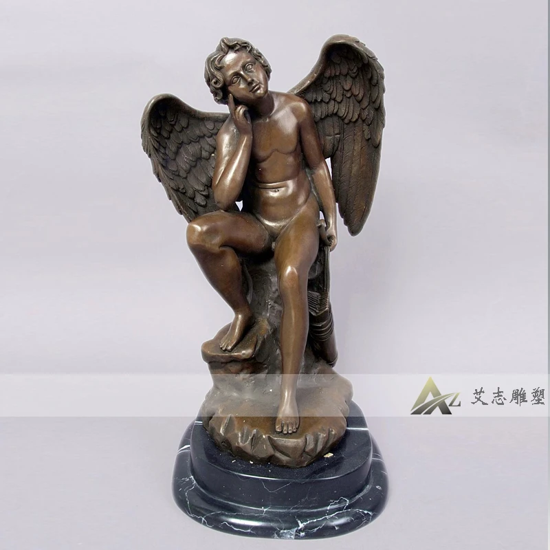 

Child sculpture male sculpture little angel copper sculpture birthday gift ds-175