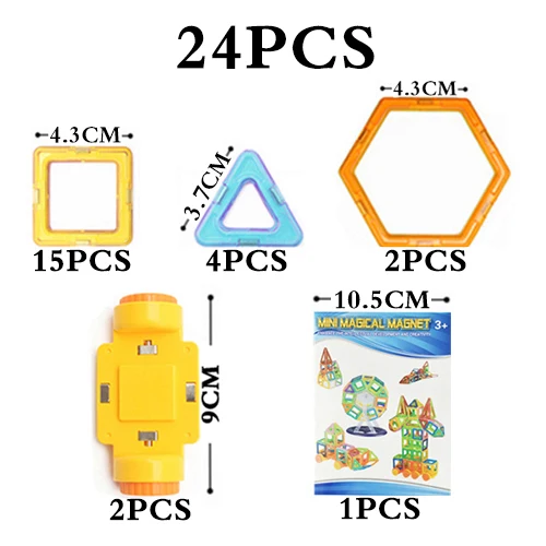 MylitDear 29 шт. Мини Магнитный дизайнерский конструкционный обучающий конструктор строительные блоки игрушки Детские конструкторы DIY образовательные игрушки - Цвет: Черный